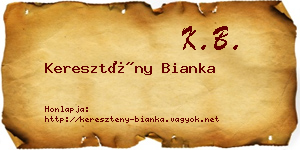 Keresztény Bianka névjegykártya